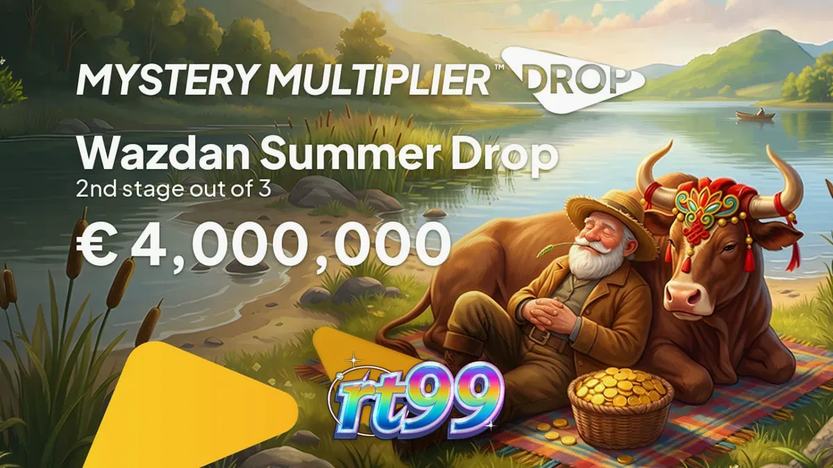 Ilustrasi grafis bertema musim panas untuk promosi slot online